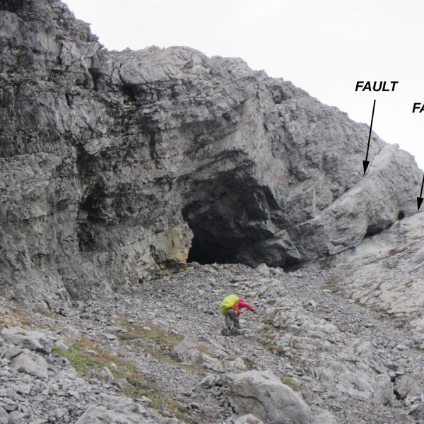 Fault line near cave